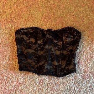 Elegant Black Lace Corset Top